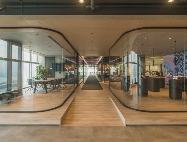 Curved Glass Installation